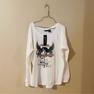NWT Nashville Waffle Knit Long Sleeve Top